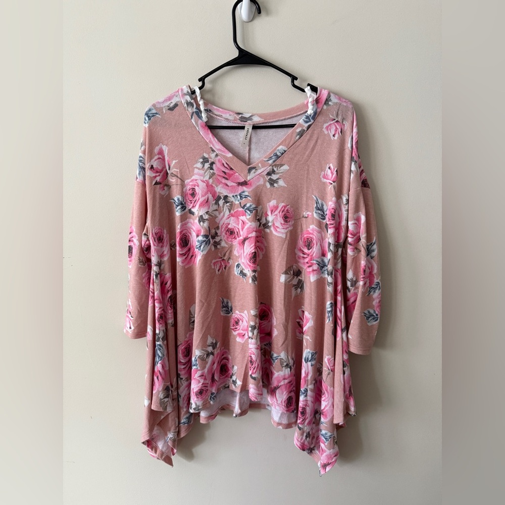 Emerald Pink Floral Women's Tunic
